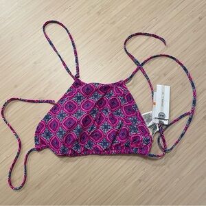 O'Neill pink bright boho small swimsuit bikini top